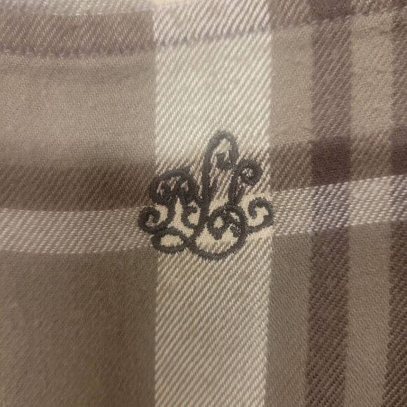 Ralph Lauren Large Flannel Jacket Full Zip Plaid Brown Men  Shirt Jacket - Picture 6 of 7